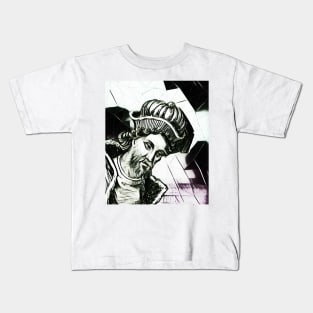 Dionysius of Halicarnassus Black And White Portrait | Dionysius of Halicarnassus Artwork 3 Kids T-Shirt